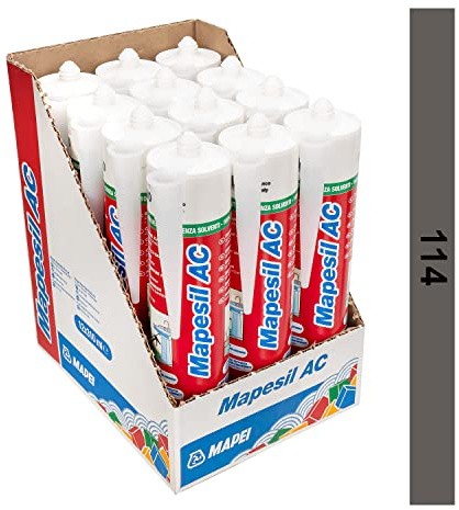 Mapesil AC Mould Resistant Silicone Sealant Anthracite 114 (BOXED QTY. OF 12)