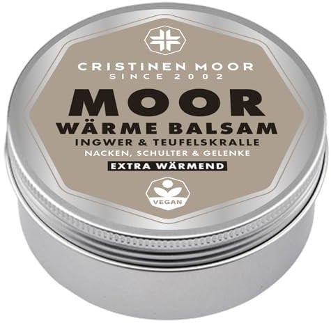 CristinenMoor Moor Wärme Balsam I Moorsalbe 200 ml mit Bio Shea Butter I Mooreinreibung mit Naturmoor, Ingwer, Teufelskralle I unterstützend bei Rheuma, Problemen an Gelenken wie Knie, Nacken, Lende