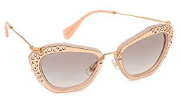Miu Miu 0Mu04Qs Tv14K0 55 Occhiali da Sole, Rosa (Matte Pink/Grey Gradient Pink), Donna