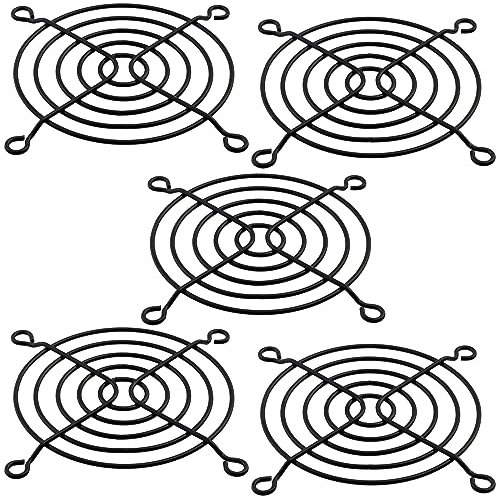 AERZETIX: 5x Rejilla de protección - Negra - 80x80mm - Ventilación para Ventilador de Caja de Ordenador PC - C15106