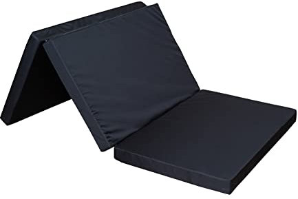 Premium Visco Schlafauflage für V-Klasse Marco Polo | Klappmatratze 200x108x8 cm, Schwarz | Faltbare Matratze für Bus, viskoelastischer Schaum + Kaltschaum