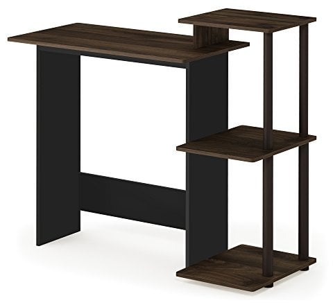 Furinno Efficient Home Laptop Notebook Computer Desk, Study Desk, Writing Desk, Columbia Walnut/Brown