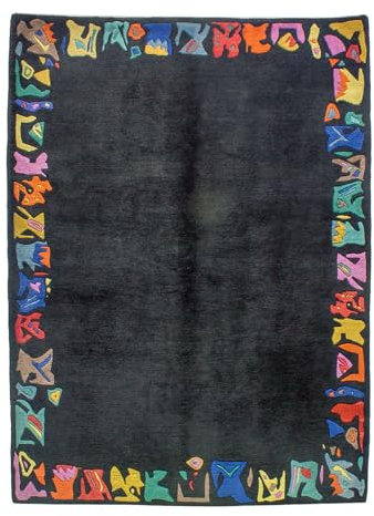 Lifetex.eu Teppich Modern Nepal ca. 175 x 245 cm Schwarz handgeknüpft Schurwolle Modern hochwertiger Teppich