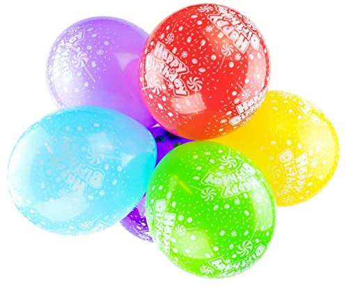 Happium Happy Birthday-Luftballons, 30,5 cm, mehrfarbig bedruckte Latex-Luftballons, 10 Stück Geburtstagsballons für Mädchen und Jungen, Happy Birthday-Dekorationen, Jubiläumsparty
