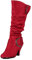 Minetom Stivali Donna Scarpe da Moda Autunno Inverno Scamosciato Pelle Casual Lunghi Stivali Tacchi Alti Slip On Z Rosso 37 EU