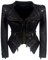 Zhenwo Frauen Biker-Jacke Slim Fit Short Lederjacke Mit Nieten Damen Multi-Zip Motorcycl Outwear Classic Black Punk Kostüm Mädchen Herbst Frühling,Schwarz,XL
