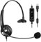 USB Headset PC mit Mikrofon Noise Cancelling & Lautstärkeregler, PC Kopfhörer für Laptop Skype UC Lync SoftPhone Call Center Office Business, Kristallklar Chat, Super Leicht, Ultra Komfort