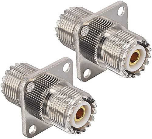 Boobrie UHF auf UHF Koax Adapter 2 Stück UHF Buchse an Buchse SO239 4 Loch Adapter UHF Buchse zu UHF Buchse SO239 zu SO239 Verbinder für Antenne/WLAN-Gerät/WLAN/Radio/Koaxial Verlängerungs Kabel
