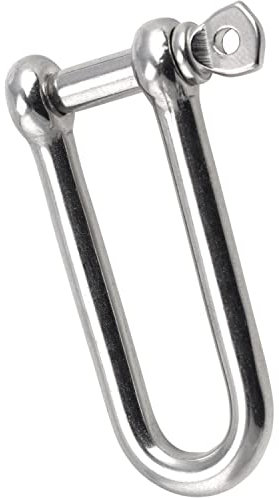 FASTON® Schäkel lang D=4 lange Form Edelstahl A4 V4A (1 Stück) Rund-Scheakel Rundschäkel Verbinder D-Schäkel Rostfrei Rund-Schäkel Schaekel mit Augbolzen