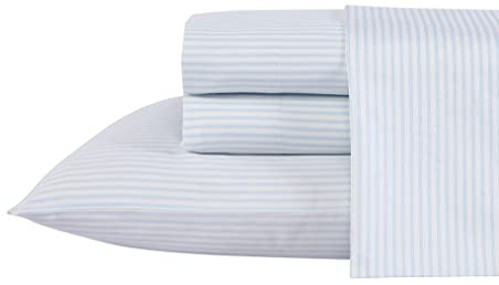 Laura Ashley Home – Queen-Bettwäsche-Set aus weichem Satin-Baumwolle, schlank, glatt und atmungsaktiv, Heimdekoration, Ramona-Blau