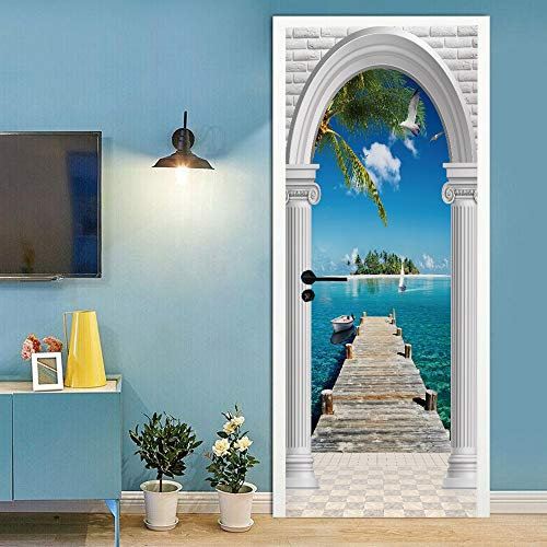 3D Türtapete Selbstklebend Türaufkleber - LANDSCHAFT - Tür Poster PREMIUM PVC Wasserfest Wandtattoo Für Schlafzimmer Wohnzimmer Tür Dekoration Tapete 77 x 200 cm