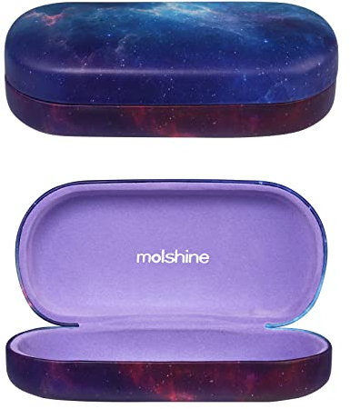 molshine Custodia rigida per occhiali da sole,custodia per occhiali classica grande per donna uomo,occhiali da sole(Viola)