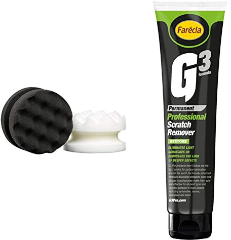 G3 Pro 7167 G3 Professional Applicator Waffle Pads, Set of 2 & 7163 150ml fessional Scratch Remover Paste