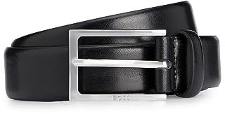 BOSS Herren Ced-D Sz30 Gürtel aus italienischem Leder mit Logo-Gravur auf der Dornschließe Schwarz 100