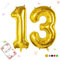 Smlpuame 102cm Folienballon Zahlen Luftballon 0-9 Geburtstag Golden Große 13 Ballons für Geburtstagsfeier Feierdekorationen, Heliumfolien Zahlenballons für Hochzeitstag