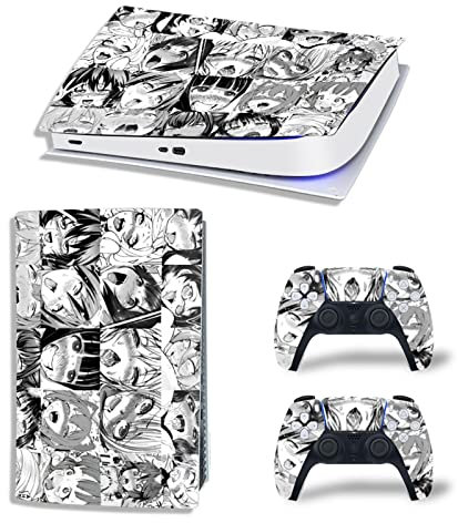 LEEWEE Anime Decal Skin para PS5 Edición Digital Consola 2 Controladores Funda Vinilo Skins Wraps, Sin Burbujas, Resistente Arañazos 40891 Sin Espuma