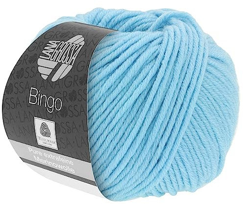 LANA GROSSA Bingo | Extrafeine Merinowolle waschmaschinenfest und filzfrei | Handstrickgarn aus 100% Schurwolle (Merino extrafein) | 50g Wolle zum Stricken & Häkeln | 80m Garn FB 756