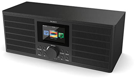 Majority Radio Internet Wi-Fi con Bluetooth Spotify Player, da cucina, WLAN, USB, AUX, display LCD a colori, suono stereo, doppia sveglia, equalizzatore, IR, nero
