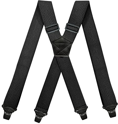 YYKSYDPT Bretelle da uomo con 4 clip in plastica molto resistenti, 38 mm di larghezza, bretelle regolabili a X Style