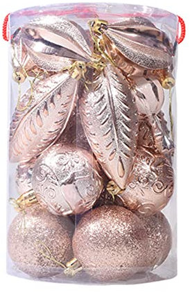Wzxhew Set di 21 ornamenti per albero di Natale dorati infrangibili palle di Natale decorazioni natalizie decorative da appendere ornamenti colibrì vetro colorato nonna (B, taglia unica)