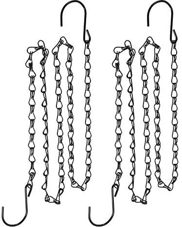 YOKIVE 2 Pcs Hanging Chains, Extension Link with Double S Shaped Hook, Great for Flower Pots, Plant Basket, Lantern, Ornament (Black, 47.24-Inch)