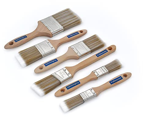 Pro Renovator Paint Brush Set 6 Pack - Wall Brush and Sash Paint Brushes Decorating Set, Easy to Use Wall Paint Brush Set for Ceilings, Doors, Outdoor Woodwork, Fencing and DIY Projects.