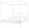 Himmelbett Metall weiß 160 x 200 cm mit Vier Pfosten Lestards