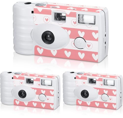 Einwegkamera für Hochzeit, einfache Verwendung, Farbfilmkamera mit Blitz, Einwegkameras, Einwegkamera für Versammlungen, Hochzeit, Reisen, Party, Zubehör, 3 Stück (weiß)