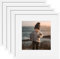 Egofine 30x30cm Picture Frames White, Square Photo Frames with Plexiglass for Picture 20x20cm with Mat or 30x30cm without Mat, Composite Wood Picture Frames for Table Top and Wall Mounting