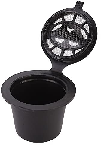 Filtros de café, 3 uds. Cápsulas de café Reutilizables para el Hogar Filtro de Cápsulas Recargables Apto para Nespresso (Negro)