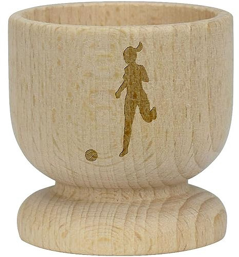'Female Football Player' Wooden Egg Cup (EC00024464)