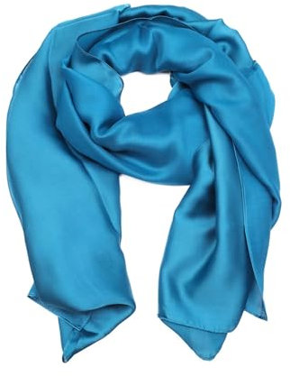 QUEEN HELENA Leichter Eleganter Unifarbiger Loop-Schal SC010 Blau, Einheitsgröße