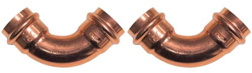 Cornat Press-Bogen 90 Grad Kupfer mit 2 Muffe, A 28 mm, 1 Stück, T650228B (Packung mit 2)