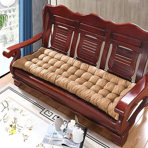 Xpnit Dicke Baumwolle Bank Sitzkissen 2/3 Sitzer, 8cm Dicke Lange Bank Sitzkissen Sofa Bodenkissen Pad für Haus Garten Indoor Outdoor (80x50cm,Beige)