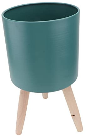 Sosoport 1Stk Blumentopf aus Eisen pflanzentopf mit Gestell Blumentopf mit Ständer Kreativer Blumentopf Eisenblumentopf zimmerpflanzen Haushalt schmücken Ornamente Blumenstand hölzern