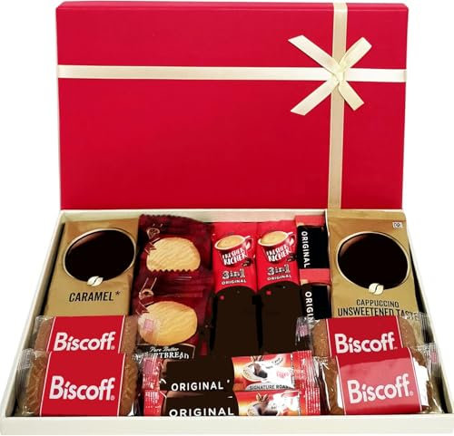 Coffee Gift Hamper Set - Perfect Selection of Instant Coffee Biscuits | Best Dad Gifts Fathers Day Get Well Soon Thank You Tea Box Gift for Men & Women