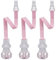 3er Pack NIP Schnullerband mit Haken 3 Stk. Schnullerkette für Schnuller mit Ring, pastel rose, metallfrei, BPA frei