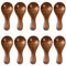 Anseom Mini Wooden Spoon Short Handle Tea Spoon 10Pcs Spice Craft Spoon Tiny Wood Serving Spoon Wood Sugar Scoop for Children Kitchen Coffee