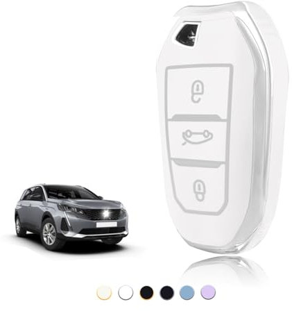 TOOMUME Coque Clé TPU, Etui Clé Étui Clé Adapté pour Peugeot 208 308 508 2008 3008 5008 Rifter Citroen C3 Arricross C4 Picasso DS3 DS4 Berlingo, Couvre Clef Cache Cle Voiture Telécommande - Smart Key