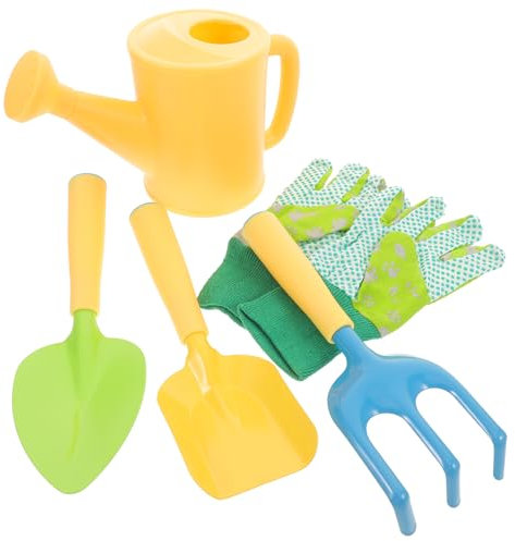 Kisangel 6-teiliges Gartenwerkzeug-Set Für Kinder – Schaufel Rechen Kelle Gießkanne – Für Den Außenbereich