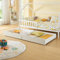 [en.casa] Almacenaje Bajo la Cama Set de 2 Cajones Debajo de la Cama con Mango y 4 Ruedas Juego de 2 Cajas Organizadoras para Mantas Juguetes Ropa Pino MDF 98x92x22 cm - Blanco