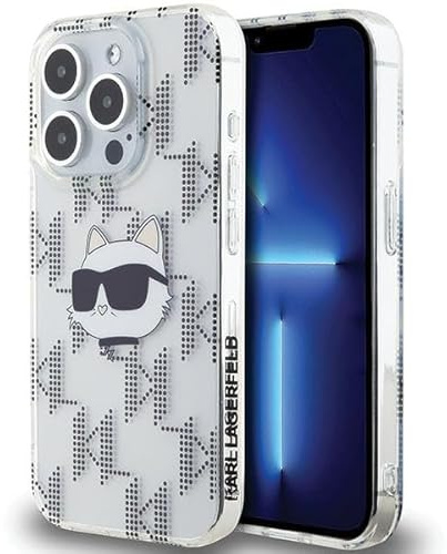 CG MOBILE Karl Lagerfeld KLHCP15LHKLPCHT Hülle für iPhone 15 Pro 6.1 transparent hardcase IML Choupette Head & Monogram
