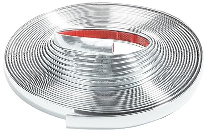 Flaconi Baguette Chromée Autocollante,Chrome Bande de Garniture Voiture,Chrome Bande de Garniture Voiture,Universel Baguette Adhesive Décorative de Pare-Chocs Porte Car Trim Strip Protection (6mm*5M)