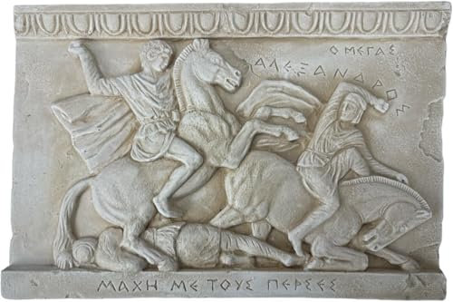 Alexander der Große im Kampf mit Persern, griechische Skulptur, Statue, Relief, Wanddekoration