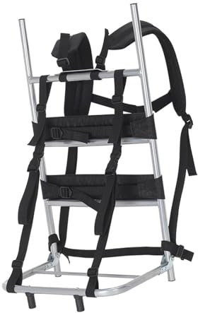 Amagogo Schwerer Tragerucksack-Rahmen, Klapptaschen-Rahmen, Tragetasche mit verstellbaren Schultergurten, Rucksack aus Aluminium und Nylon für Trekking, l
