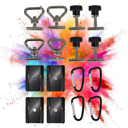 TronicXL 4 Zurrösen 4 Schrauben 4 Platten 4 Karabiner kompatibel mit VW Bulli Bus T5 T6 T6.1 Ladungssicherung Ösen Befestigungsset Multivan Zubehör Camping Ausbau Multiflexboard