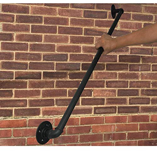 Handlauf Treppe für Innen/Außen Industrie Haltegriff Außengriff Treppenhandlauf Geländer Geländer Stützsatz Indooutdosafety Handlauf Assistierende Treppengeländer, Wände und Metall/18Ft/