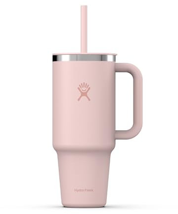 HYDRO FLASK - Travel Tumbler 1180 ml (40 oz) mit verschließbarem Press-In-Strohhalmdeckel - Edelstahl - Doppelwandige Vakuumisolierung - Spritzwassergeschützter Deckel - Trillium