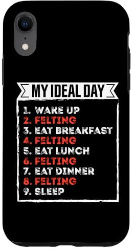 Lustiges Filzen mein idealer Tag Hülle für iPhone XR