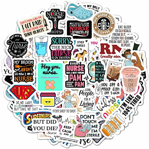 100 stück lustige Krankenschwester-Aufkleber, lustige Krankenschwester-Geschenke, Pflege-Sticker, Laptop und Handy, Geschenke für Krankenschwestern, medizinische Sticker für Planer - Nurse Stickers